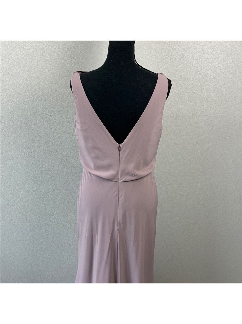 Jenny Yoo Madelyn Long Gown Sleeveless Cowl Neck Deep V Back Lavender Dress 10 - Picture 7 of 10